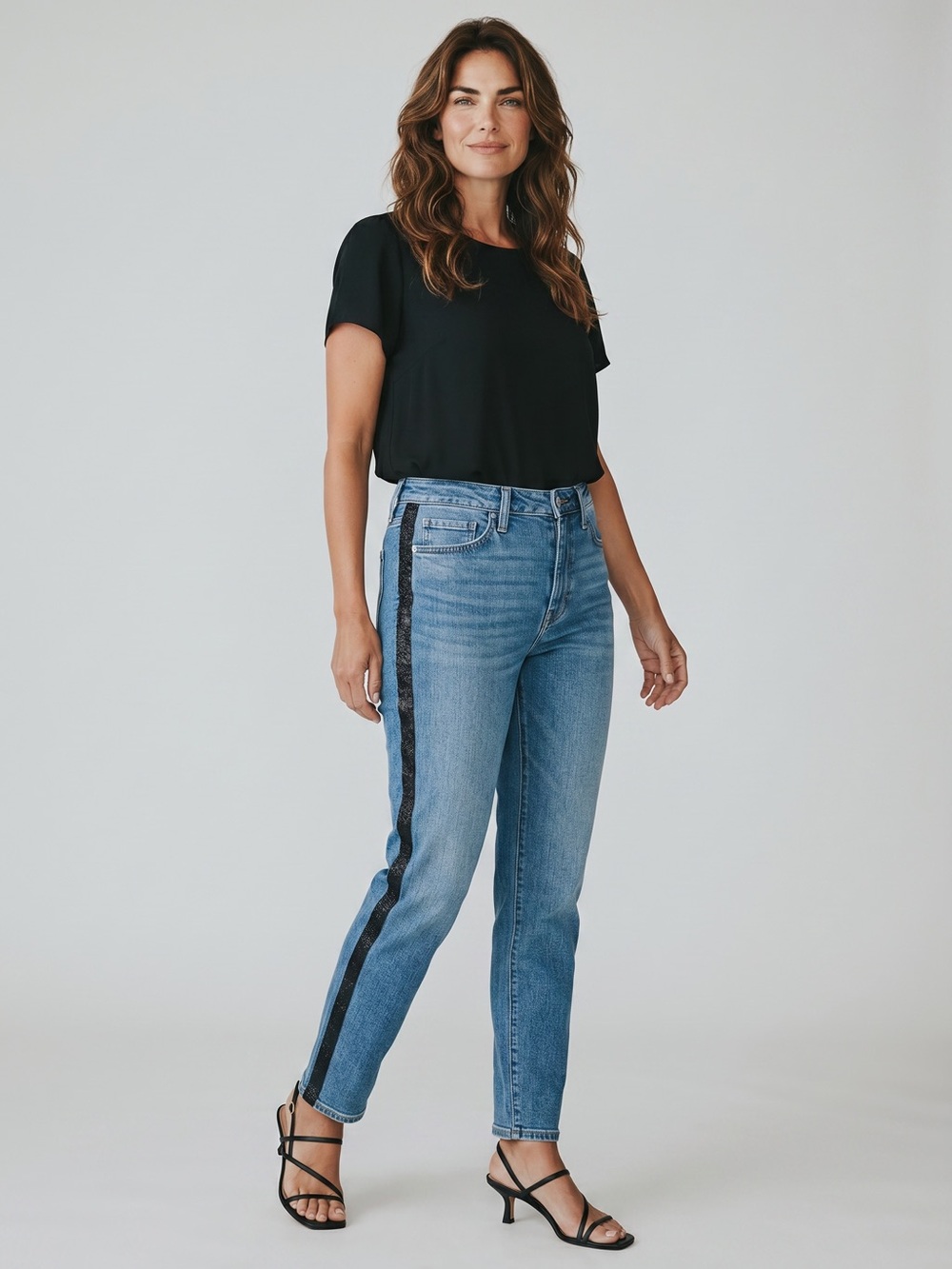 Lucky‎ Brand Ginger Skinny Jeans Side Stripe Dark Wash Stretch Plus Size 18W